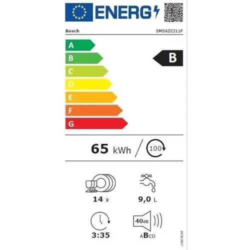 Lave-vaisselle Pose Libre  Sms6zci11f Ser6 - 14 Couverts - Induction - L60cm - 40 dB - Classe B - Ti