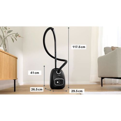 Aspirateur Traineau Sac Serie 4 Bgb41ba1 - Rayon D'action 11 M - 4l - 75 dB - 700 W - Noir