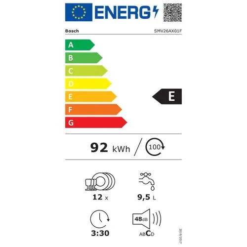 Lave-vaisselle Tout Intégrable 60 Cm 12 couverts 48 dB - Smv26ax01f
