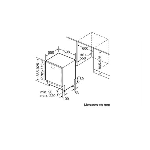 Lave-vaisselle Tout Intégrable Sbv26ax01f Ser2 - 12 Couverts - Induction - L60cm - 48 dB