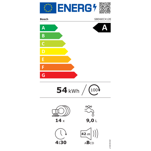 Lave-vaisselle 60cm 14 Couverts 42db Tout Intégrable Sbd6ecx12e