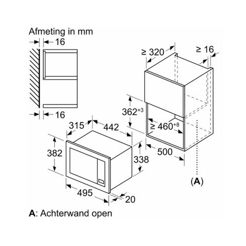 Micro-ondes Encastrable 20l 1270w Noir Bfl523mb4