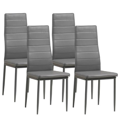 Chaises De Salle à Manger Milano, Lot De 4, Gris
