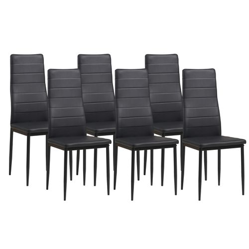 Chaises De Salle à Manger Milano, Lot De 6, Noir