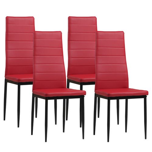 Chaises De Salle à Manger Milano, Lot De 4, Rouge