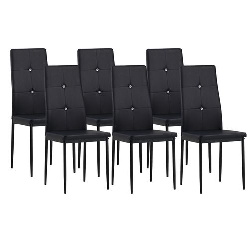 Chaises De Salle à Manger Diamond, Lot De 6, Noir