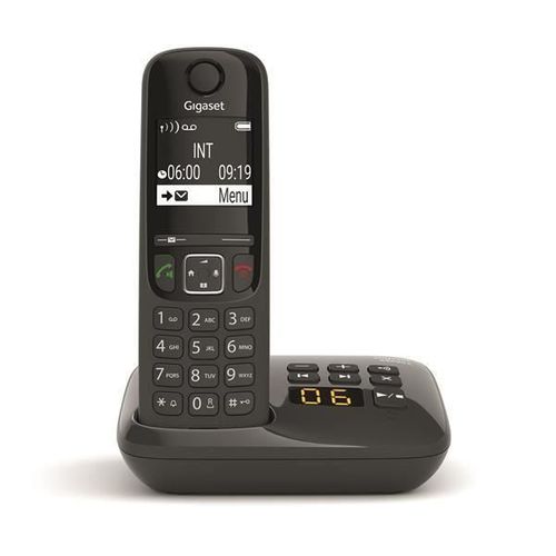 Téléphone sans fil répondeur GIGASET AS690A SOLO NOIR vue 3/4