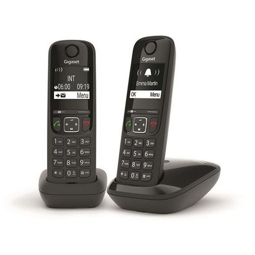 Pack téléphone sans fil GIGASET AS690 DUO NOIR vue 3/4