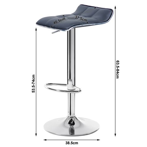 Lot De 2 Tabouret De Bar En Cuir Synthétique-Tabouret De Bar Pivotant-Hauteur Réglable-Gris