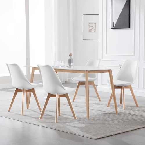 Lot De 2 Chaises De Salle À Manger.chaise De Cuisine.chaises Scandinaves Pied En Bois Blanc