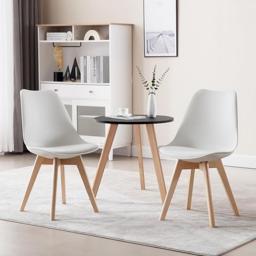 Lot De 2 Chaises De Salle À Manger.chaise De Cuisine.chaises Scandinaves Pied En Bois Blanc