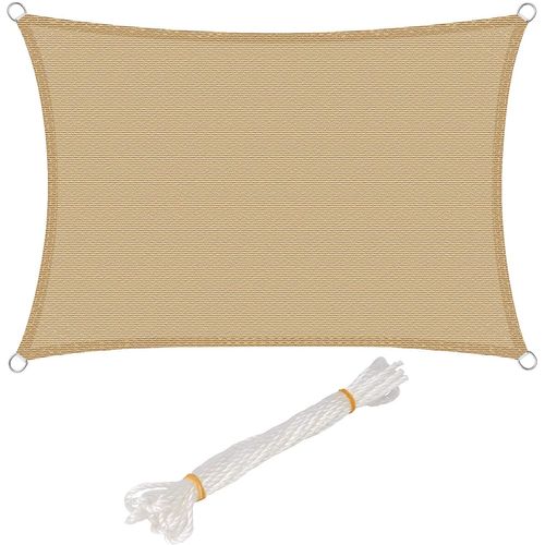 Voile D’ombrage 2x4m Rectangulaire En Hdpe.protection Contre Le Soleil.sable