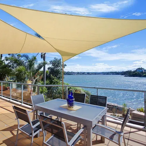 Voile D’ombrage Rectangulaire 3x5m En Hdpe.protection Contre Le Soleil. Sable