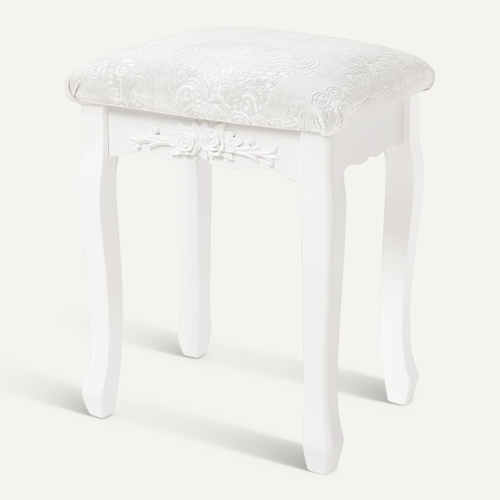 Tabouret De Coiffeuse. Chaise De Maquillage. Blanc Crème. 37x30x50cm.