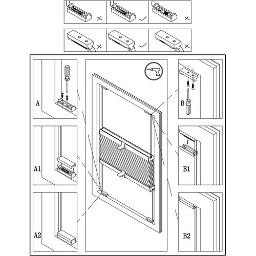 Stores Plissés.sans Perçage.stores Style Romain.rollo Stores Opaques Pour Fenêtres.70x130 Cm.crème