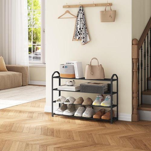 Etagère à Chaussures De 4 Étages. Meuble à Chaussure Pour 16 Paires De Chaussures. 79x19.5x62cm.Noir