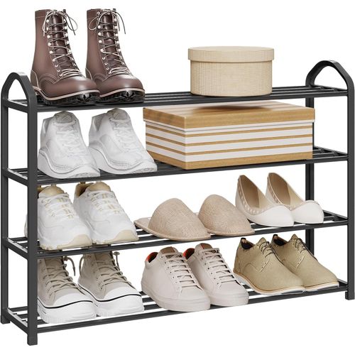 Etagère à Chaussures De 4 Étages. Meuble à Chaussure Pour 16 Paires De Chaussures. 79x19.5x62cm.Noir