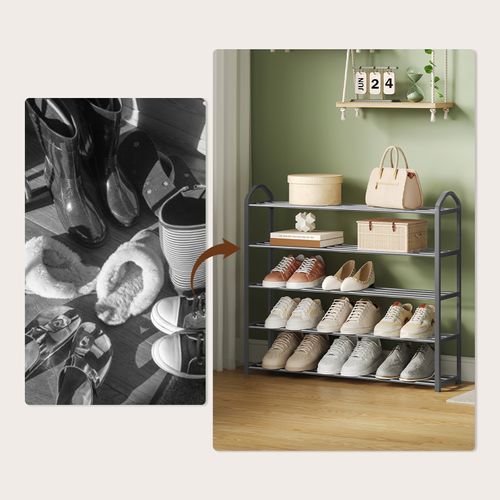 Etagère à Chaussures De 5 Étages. Meuble à Chaussure Pour 20 Paires De Chaussures. 79x19.5x79cm.gris