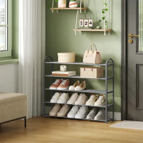 Etagère à Chaussures De 5 Étages. Meuble à Chaussure Pour 20 Paires De Chaussures. 79x19.5x79cm.gris
