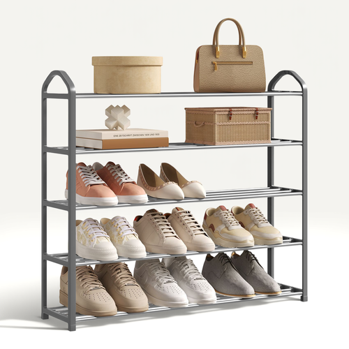 Etagère à Chaussures De 5 Étages. Meuble à Chaussure Pour 20 Paires De Chaussures. 79x19.5x79cm.gris