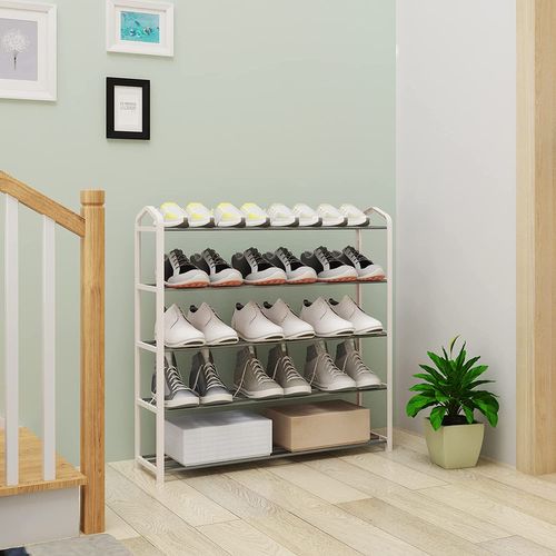 Etagère à Chaussures De 5 Étages. Meuble à Chaussure Pour 20 Paires. 79x19.5x79cm. Crème