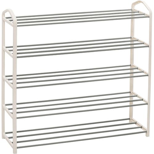 Etagère à Chaussures De 5 Étages. Meuble à Chaussure Pour 20 Paires. 79x19.5x79cm. Crème