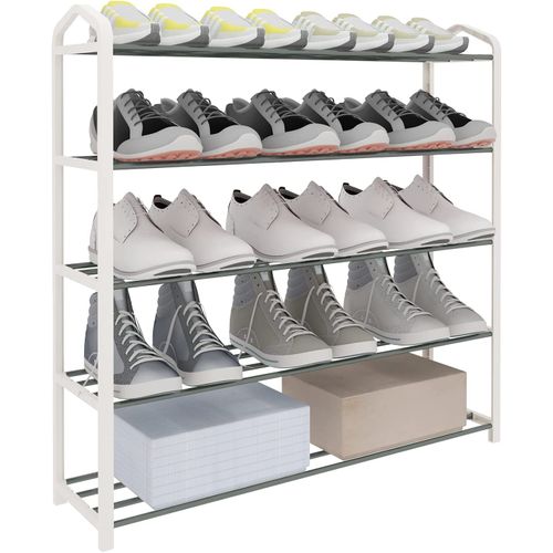 Etagère à Chaussures De 5 Étages. Meuble à Chaussure Pour 20 Paires. 79x19.5x79cm. Crème