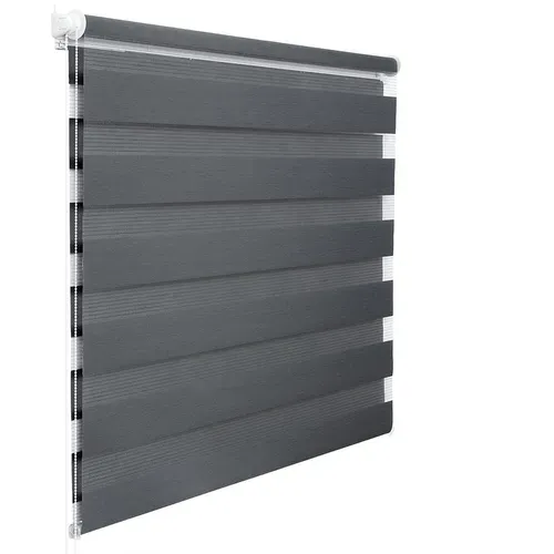 Store Enrouleur Double Fixation Rapide Isolant Thermique 120x150 cm Gris Foncé