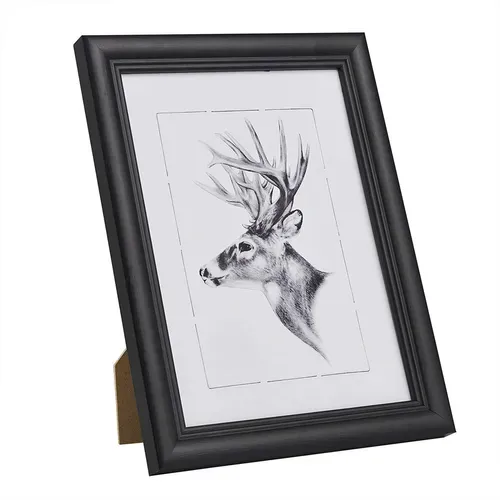 1 X Cadre De Photo En Bois Et Vitre. Cadre Photo De Style Artos. 21x29.7cm Environ. Noir