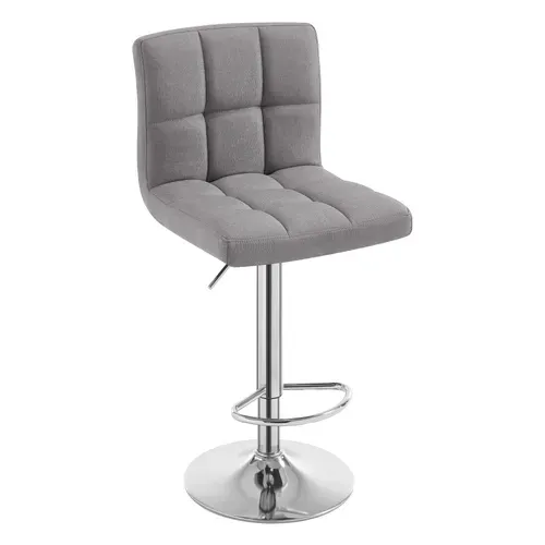 Tabouret De Bar En Lin Chaise De Bar Avec Repose-Pied Capacité De Charge De Siège:150 Kg-Gris Clair
