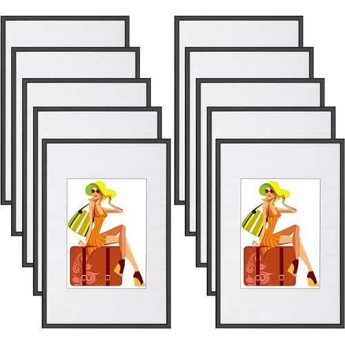 10x Cadre Photo 20x30 Cm En Plastique Pour Chambre/bureau/salle D'étude.noir