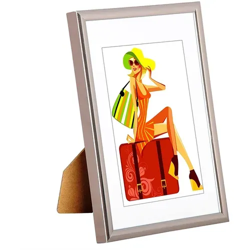 Lot De 5 Cadre De Photo En Plastique Et Vitre. Cadre Photo Avec Passe-partique. 18x24cm. Acier