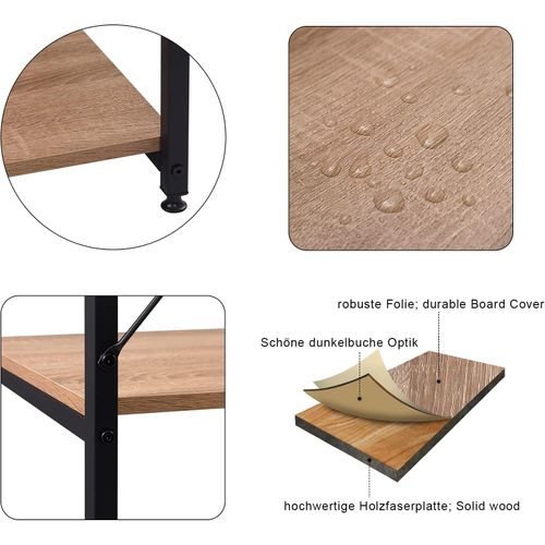 Armoire De Rangement - Métal Et Bois - Noir Et Chêne Clair - 60 X 40 X 167 cm