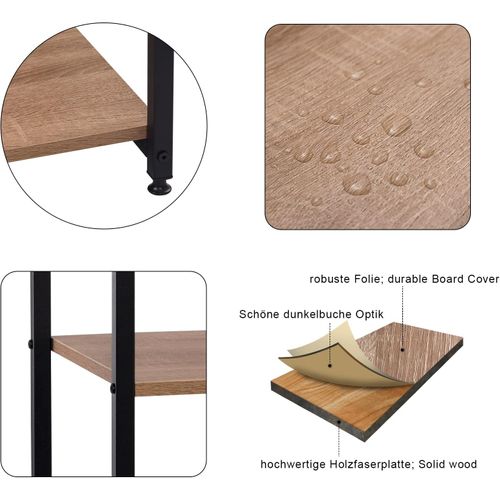 Armoire De Rangement.étagère à Vêtements En Bois+acier.90x40x167cm.noir Chêne Clair