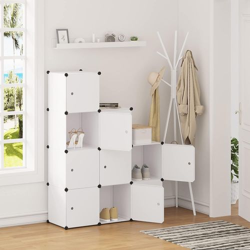 Penderie Pour Le Stockage De Vêtements/Accessoires/Livres.Étagère De Rangement Diy.9 Cubes.Blanc