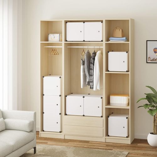 Penderie Pour Le Stockage De Vêtements/Accessoires/Livres.Étagère De Rangement Diy.9 Cubes.Blanc