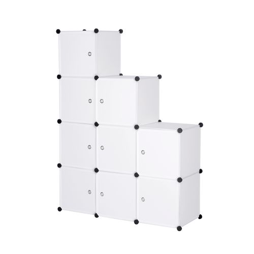 Penderie Pour Le Stockage De Vêtements/Accessoires/Livres.Étagère De Rangement Diy.9 Cubes.Blanc