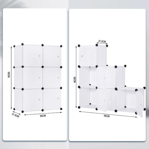 Armoire. Penderie Pour Le Stockage De Vêtements/Livres. Étagère De Rangement Diy. 6 Cubes. Blanc