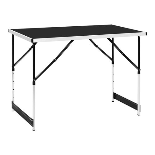 Table De Camping Pliante. Table De Jardin. Réglable En Hauteur. En Aluminium Acier Mdf. Noir