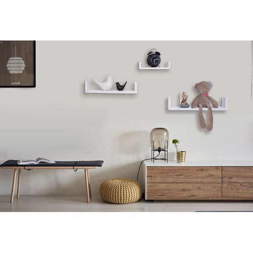 Étagère Murale Lot De 3 Pour Livres/cd/dvd.étagère Pour Placer Image/magazine/photo.blanc