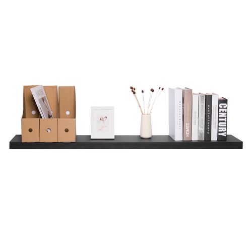 Étagère Murale Cube En Bois Mdf.étagère Pour Livres/cd/dvd.120x22.9x3.8cm.noir