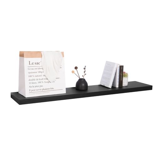 Étagère Murale Cube En Bois Mdf.étagère Pour Livres/cd/dvd.120x22.9x3.8cm.noir