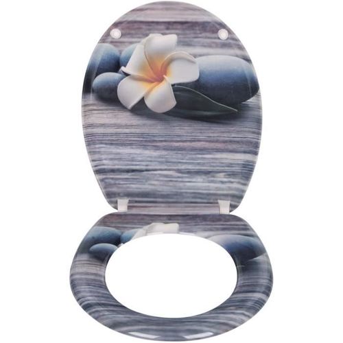 Couvercle De Wc Avec Softclose Fonction.abattant Wc En Duroplaste.45.5x37.1cm.bois Blanc