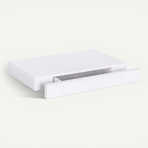 Étagère Murale Avec Tiroir Secret . Etagère De Rangemen En Mdf 40x25x5cm. Blanc
