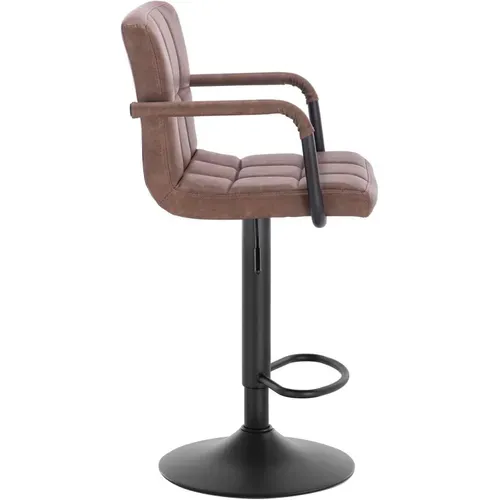 Lot De 2 Tabourets De Bar-siège Bien En Similicuir-pieds En Acier-Brun Foncé