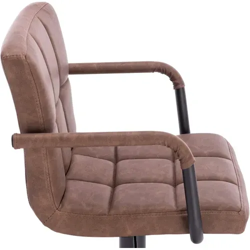 Lot De 2 Tabourets De Bar-siège Bien En Similicuir-pieds En Acier-Brun Foncé