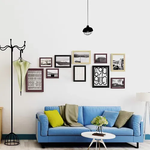 10x Cadre Photo 21x29.7cm A4 Cadre En Bois Et Verre Décoration Maison Artos Style Argent