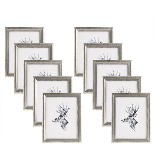 10x Cadre Photo 21x29.7cm A4 Cadre En Bois Et Verre Décoration Maison Artos Style Argent