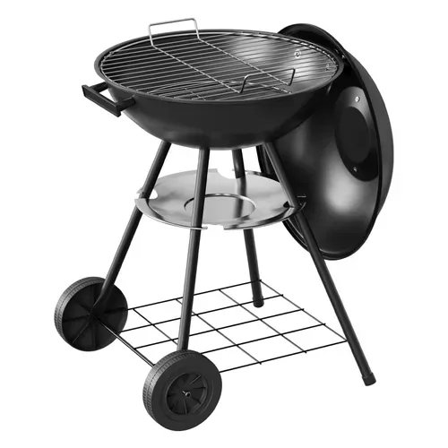 Barbecue Au Charbon De Bois.Grill BBQ Avec Roues. 44x73cm. Utilisé Pour Jardin Ou Camping.Noir