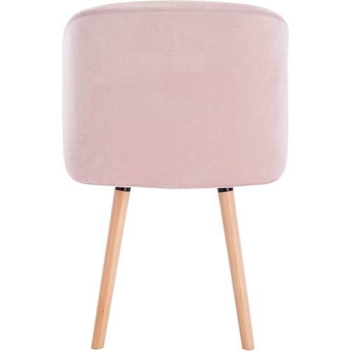 2 x Chaises De Salle à Manger, Chaise De Cuisine Siège En Velours Et Pieds En Bois Massif, Rose